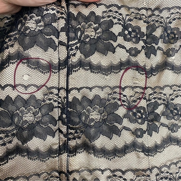 VTG Jessica McClintock for Gunne Sax‎ Lace Champaign Black Mini Dress Sz 7 or 8 - Picture 6 of 7